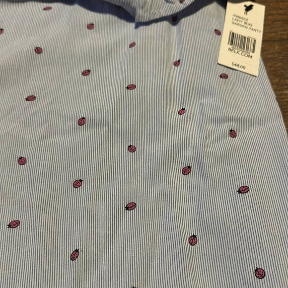 Crown & Ivy Women’s size 8 sleeveless blouse top Ladybug pink blue/white - Picture 4 of 8